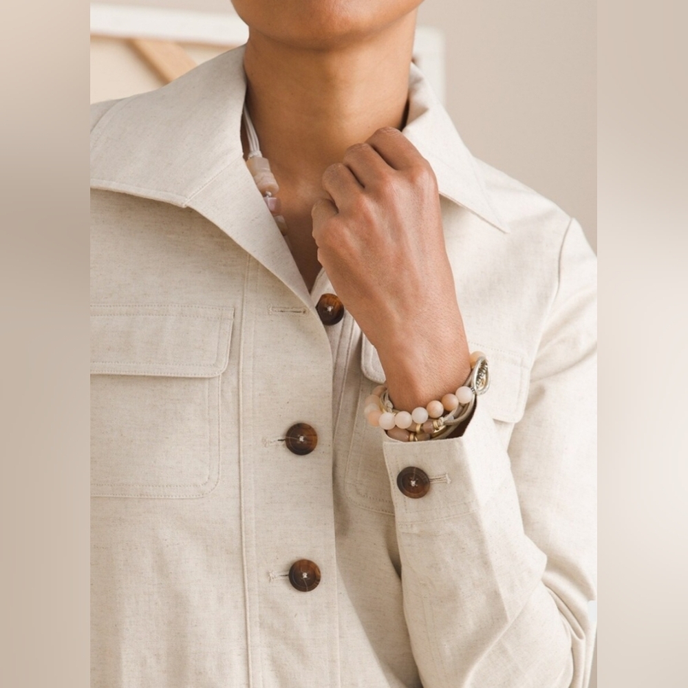 CHICOS | Utility Jacket | Size 8-10 | Cream - Picture 2 of 12